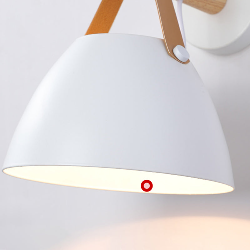 Cone Shape Metal Wall Light Industrial Style 1-Light Wall Light Sconce in White