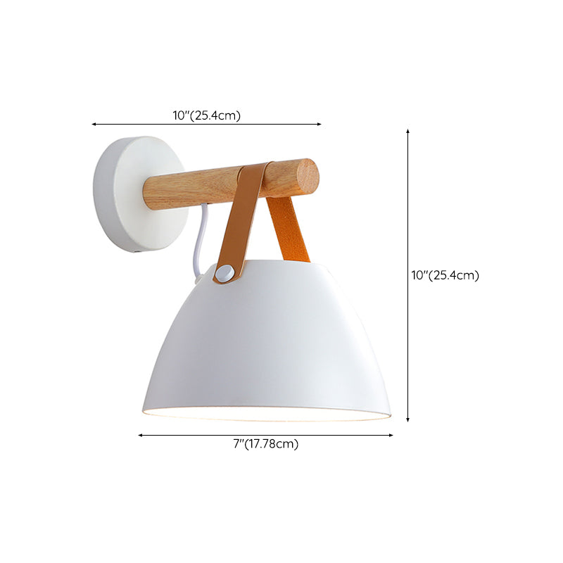 Cone Shape Metal Wall Light Industrial Style 1-Light Wall Light Sconce in White