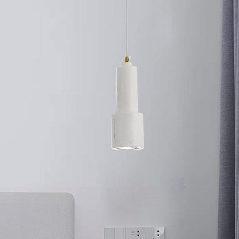Tube blanc / vert suspendu au plafond marbre 1-Light Nordic Suspended Pendant pour le salon