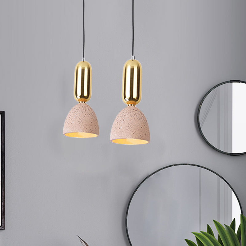 1 salle à manger légère pendentif macaron blanc / noir / rose plafonnier luminaire avec ombre en terrazz en dôme