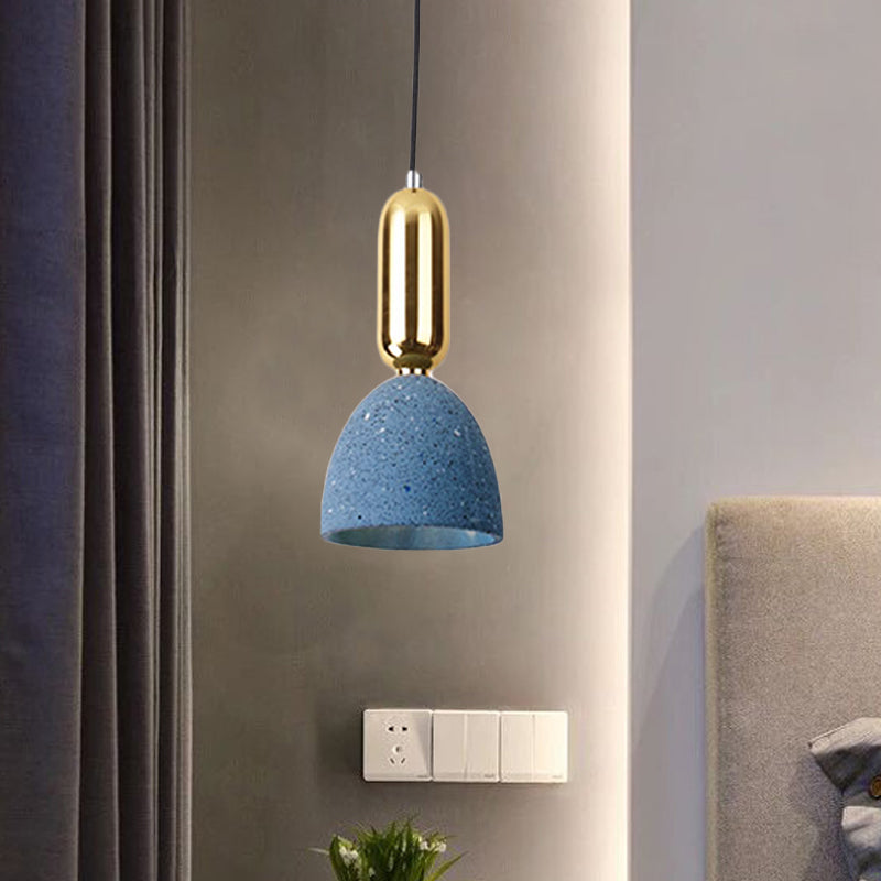 1 salle à manger légère pendentif macaron blanc / noir / rose plafonnier luminaire avec ombre en terrazz en dôme