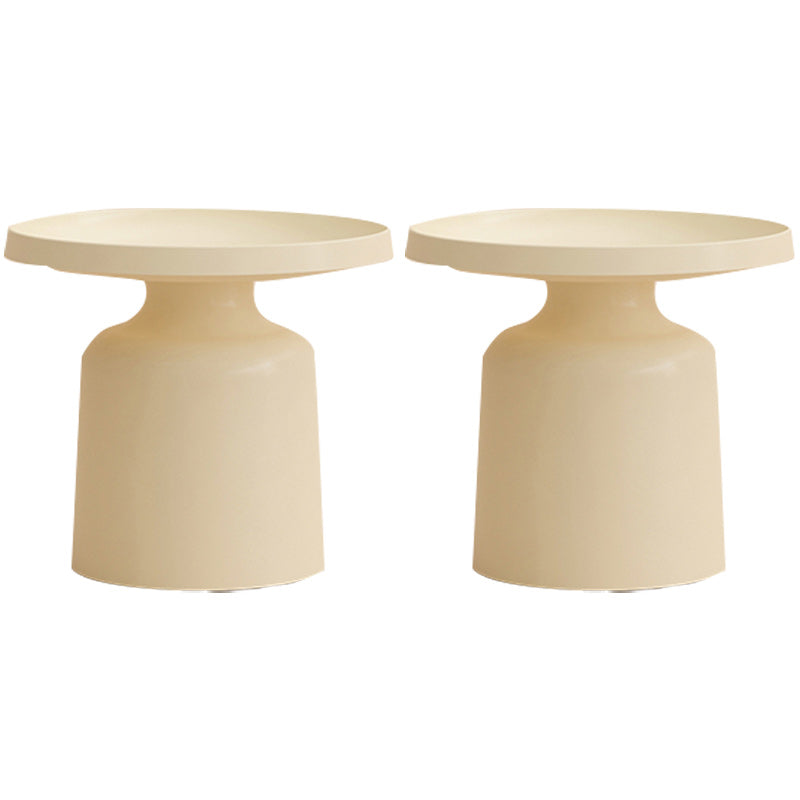 Contemporary Corner Table Metal Round Pedestal Accent Side Table