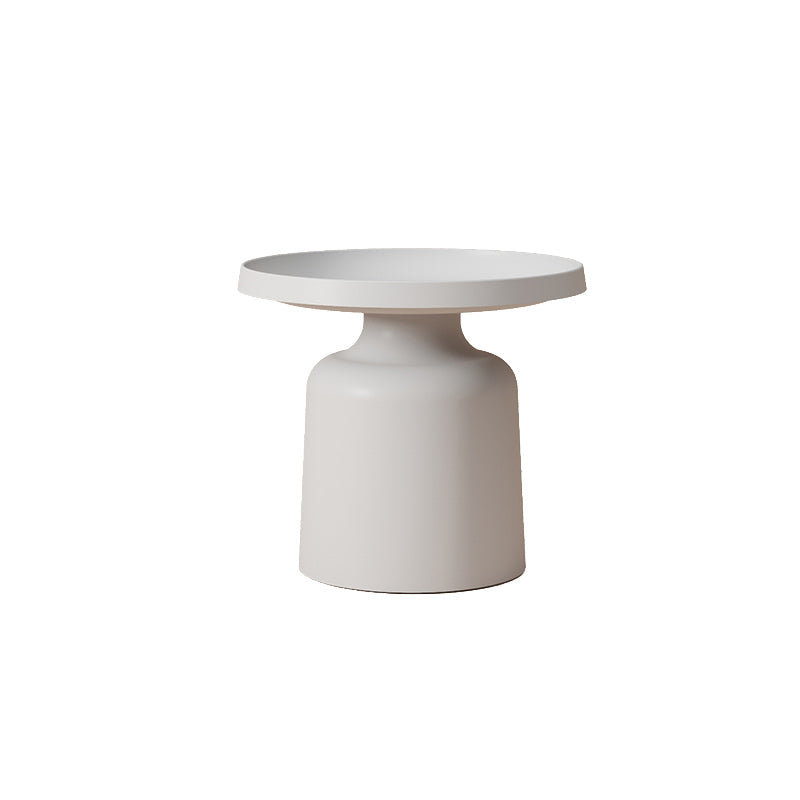 Contemporary Corner Table Metal Round Pedestal Accent Side Table
