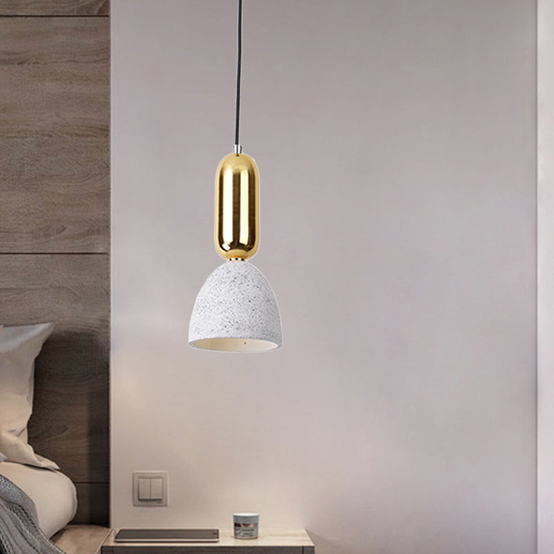 1 salle à manger légère pendentif macaron blanc / noir / rose plafonnier luminaire avec ombre en terrazz en dôme