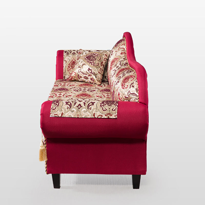 Bohemian Micro-velvet Chaise Lounge with Rolled Arms Reclining Accent Chair