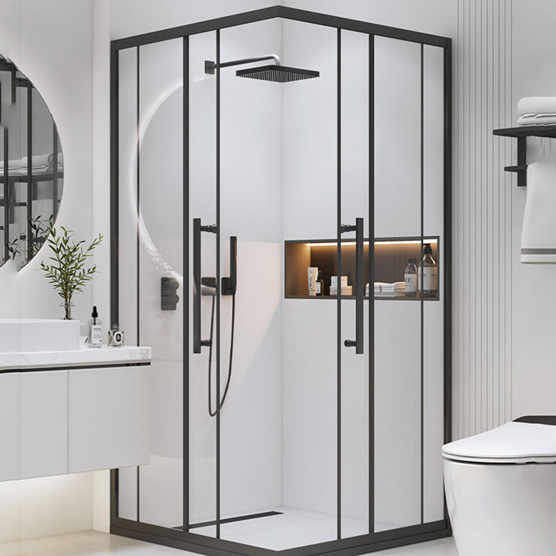 Double Sliding Stainless Steel Shower Enclosure Framed Clear Shower Stall