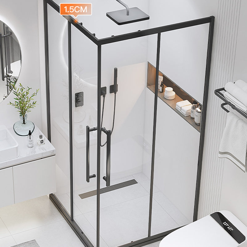 Double Sliding Stainless Steel Shower Enclosure Framed Clear Shower Stall