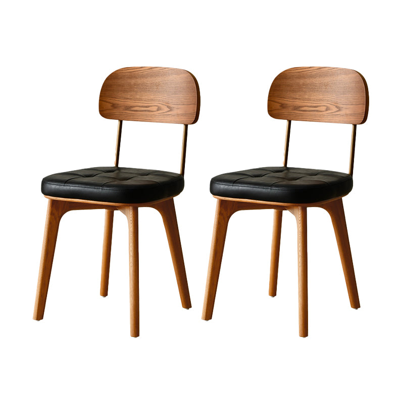 Contemporary Upholstered Armless Chair Indoor Faux Leather Dining Chair