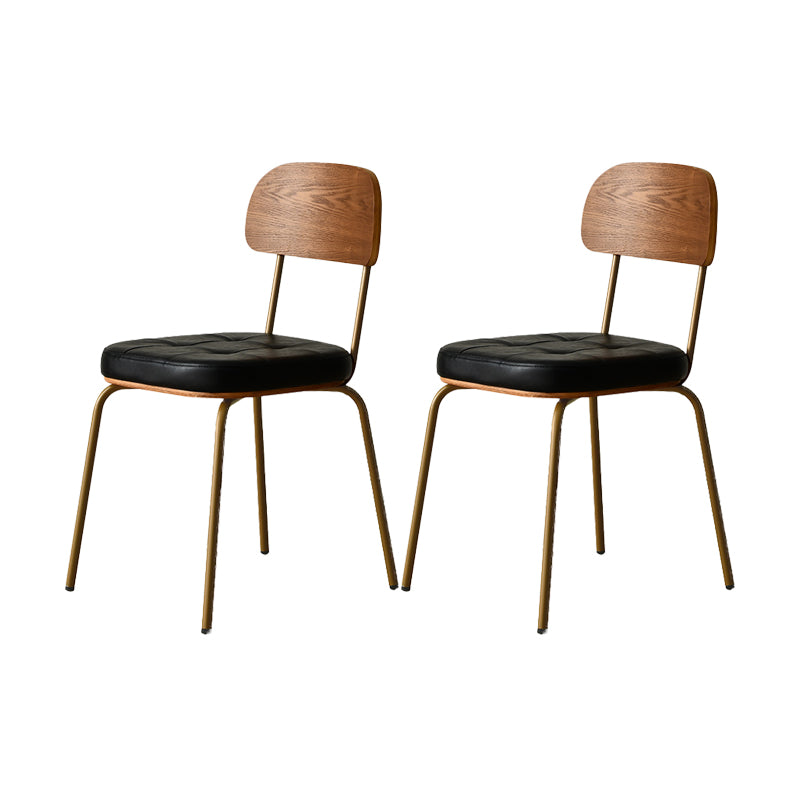 Contemporary Upholstered Armless Chair Indoor Faux Leather Dining Chair