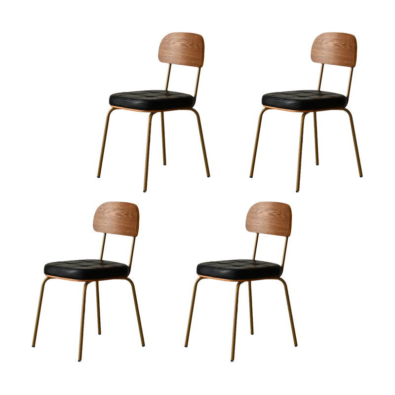 Contemporary Upholstered Armless Chair Indoor Faux Leather Dining Chair