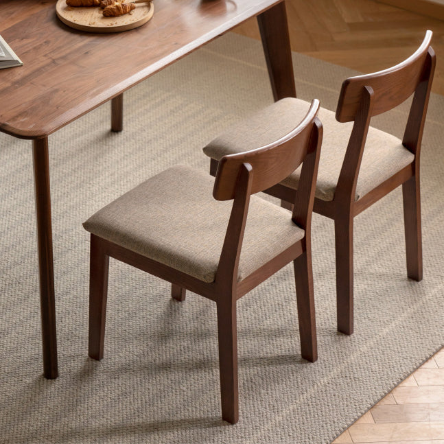 Contemporary Upholstered Armless Chair Indoor Oak Dining Chair