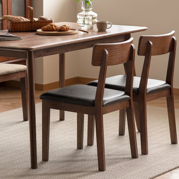 Contemporary Upholstered Armless Chair Indoor Oak Dining Chair