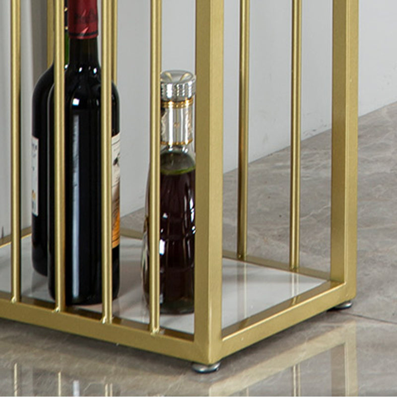 Marble Bar Table Double Pedestal Dining Table with Storage Shelves