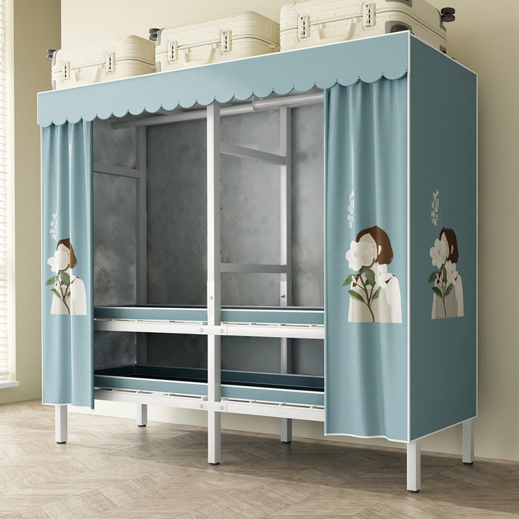 Modern Freestanding Metal Frame Wardrobe Foldable Wardrobe with Garment Rod