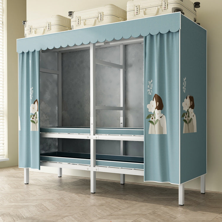 Modern Freestanding Metal Frame Wardrobe Foldable Wardrobe with Garment Rod