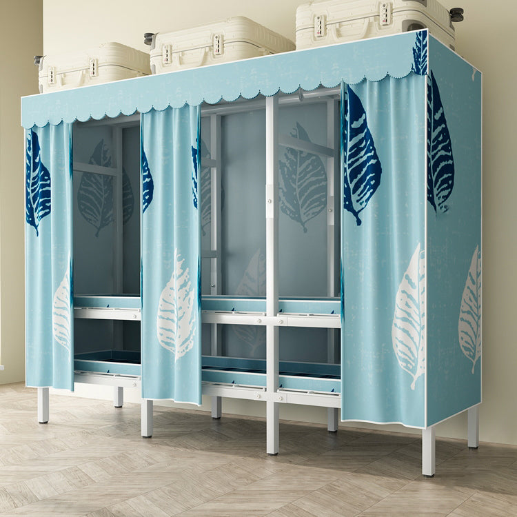 Modern Freestanding Metal Frame Wardrobe Foldable Wardrobe with Garment Rod