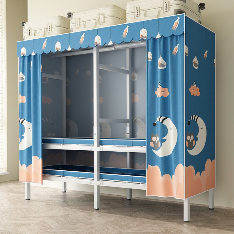 Modern Freestanding Metal Frame Wardrobe Foldable Wardrobe with Garment Rod