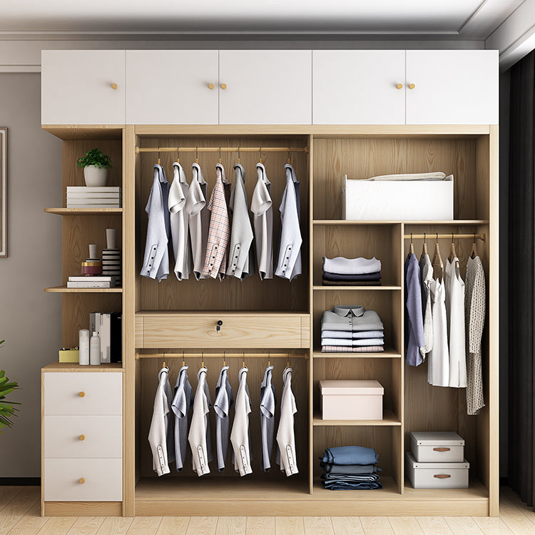 Modern Artificial Wood Wardrobe Freestanding Wardrobe with Sliding Doors