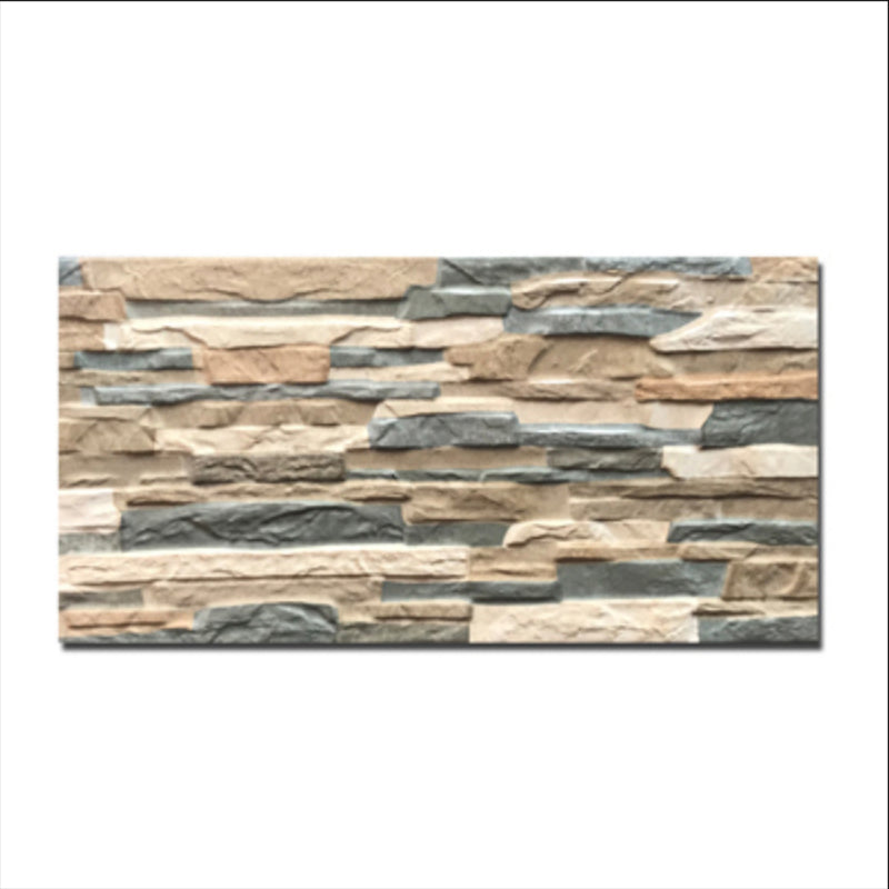 Modern Style Wall Tile Stacked Stone Texture Straight Edge Rectangle Waterproof Wall Tile