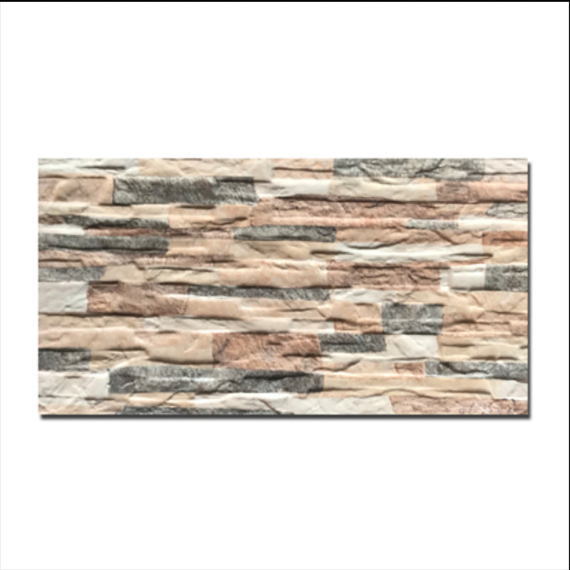 Modern Style Wall Tile Stacked Stone Texture Straight Edge Rectangle Waterproof Wall Tile