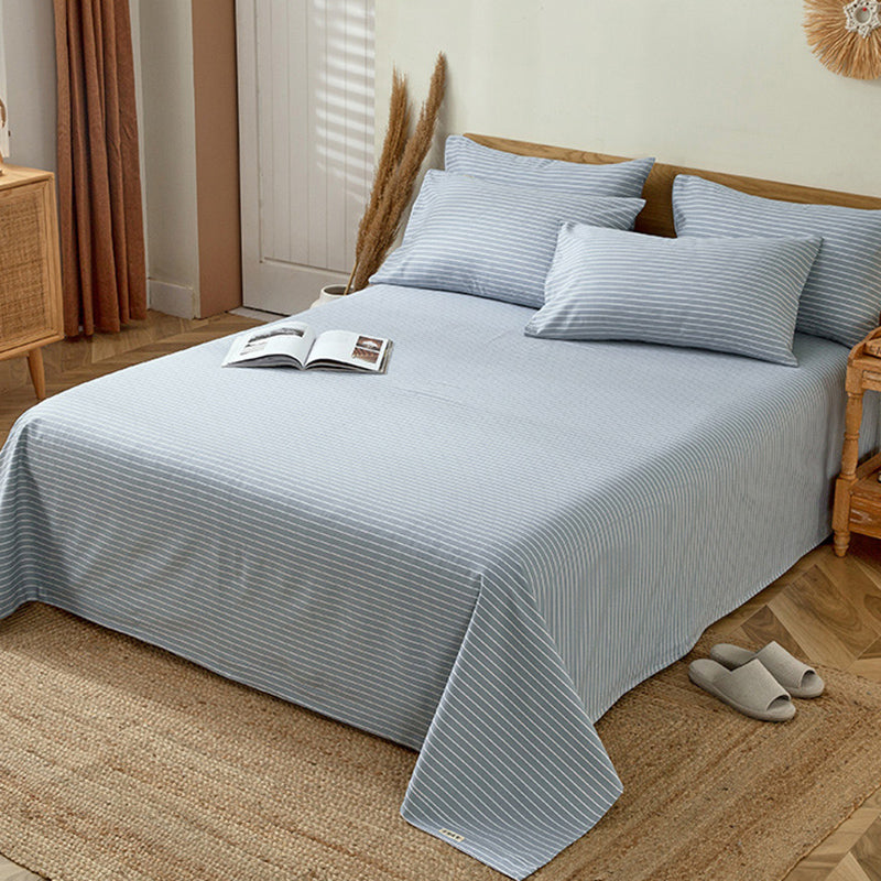 Vintage Bed Sheet Striped Print 100 Cotton Fade Resistant Bed Sheet