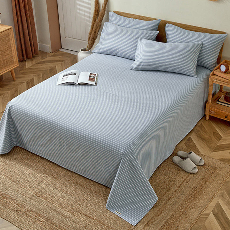 Vintage Bed Sheet Striped Print 100 Cotton Fade Resistant Bed Sheet