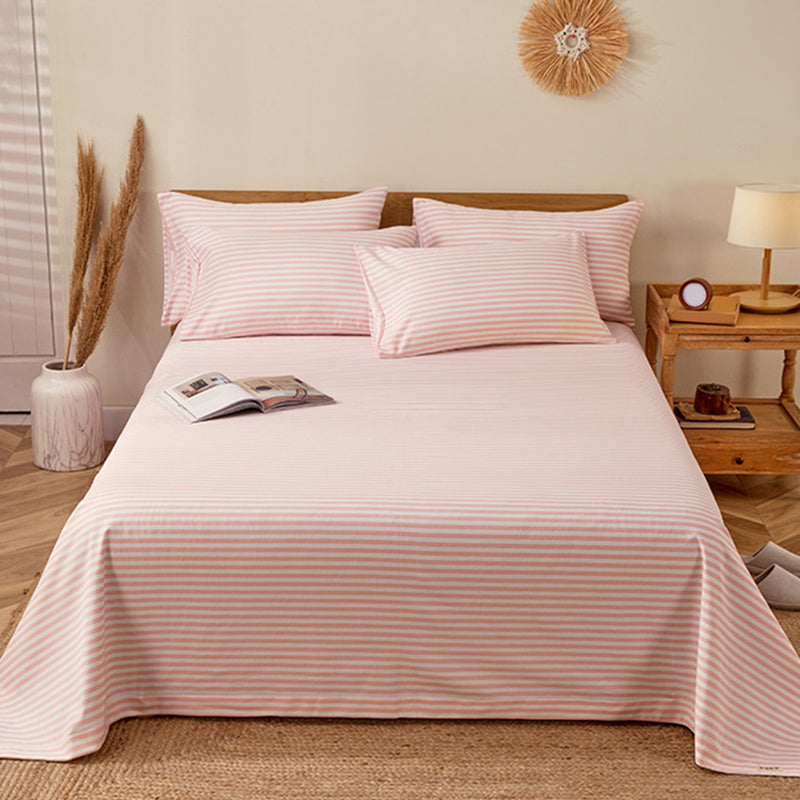 Vintage Bed Sheet Striped Print 100 Cotton Fade Resistant Bed Sheet