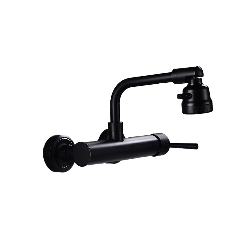 Contemporary 1-Handle Bar Faucet 2 Hole Kitchen Faucet in Black