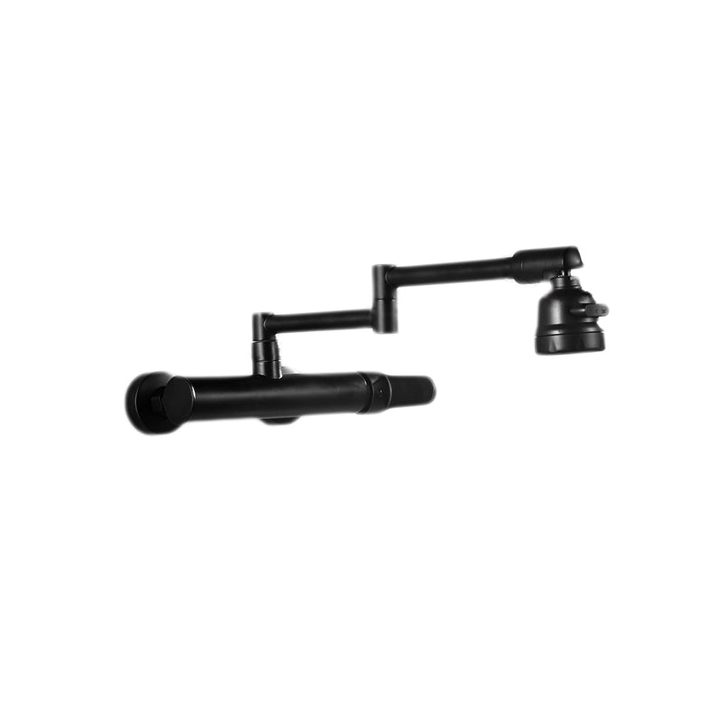 Contemporary 1-Handle Bar Faucet 2 Hole Kitchen Faucet in Black