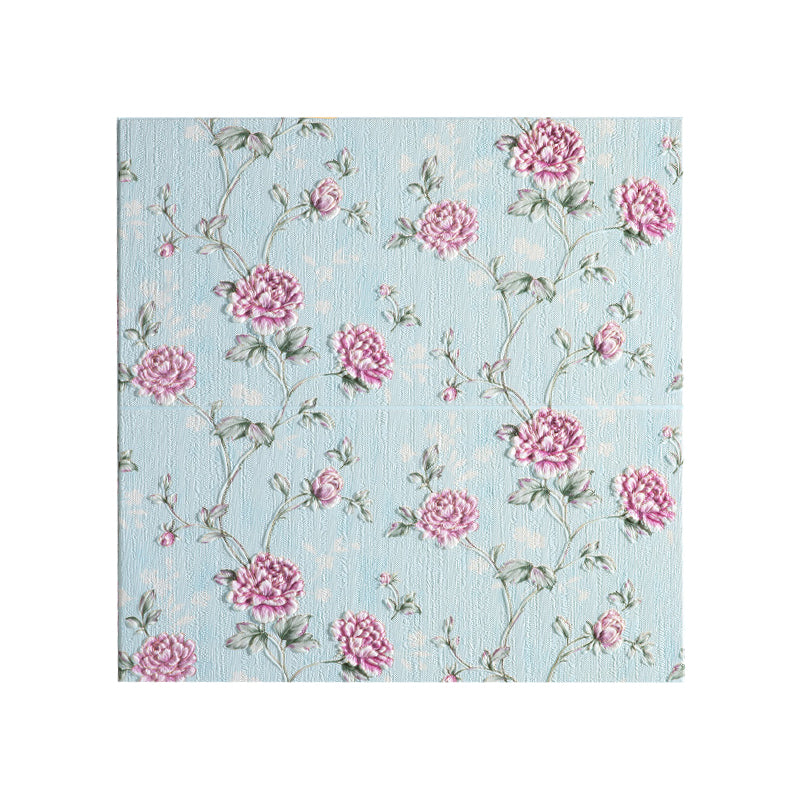 Modern Wall Panel 3D Floral Print Peel and Stick Waterproof Wall Paneling