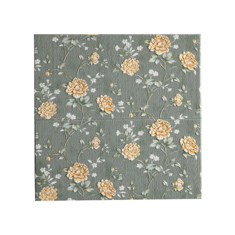 Modern Wall Panel 3D Floral Print Peel and Stick Waterproof Wall Paneling