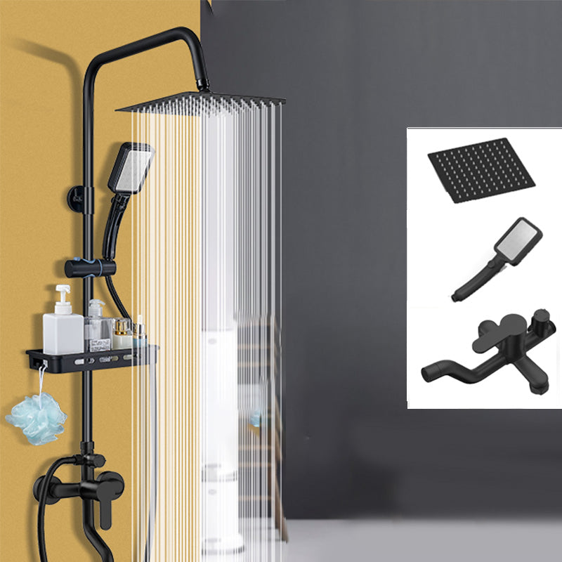 Shower Set Adjustable Spray Pattern Black Wall Mount Shower Hose Shower Set