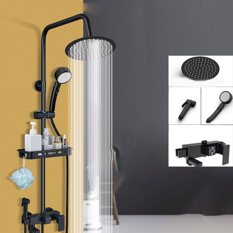 Shower Set Adjustable Spray Pattern Black Wall Mount Shower Hose Shower Set