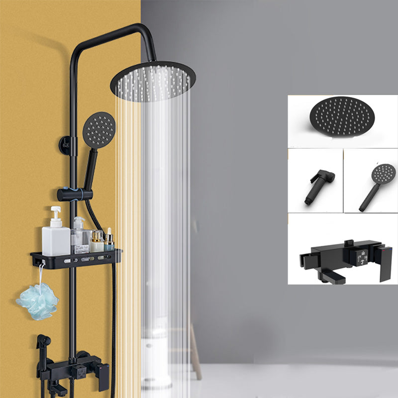 Shower Set Adjustable Spray Pattern Black Wall Mount Shower Hose Shower Set