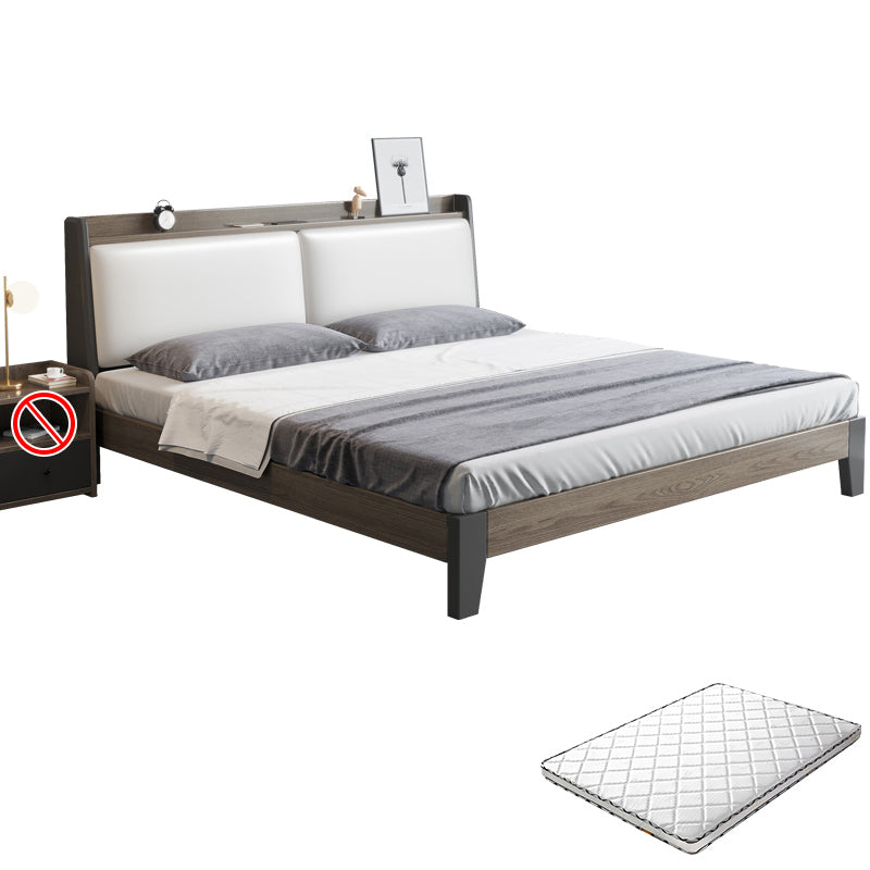 Contemporary Wood and Upholstered Bed Rectangular Standard Bed