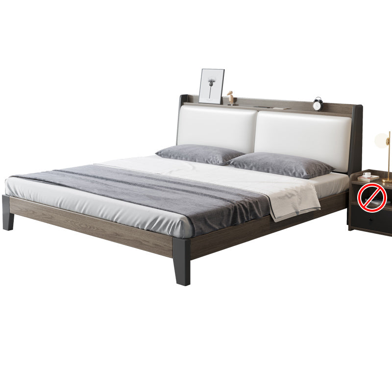 Contemporary Wood and Upholstered Bed Rectangular Standard Bed