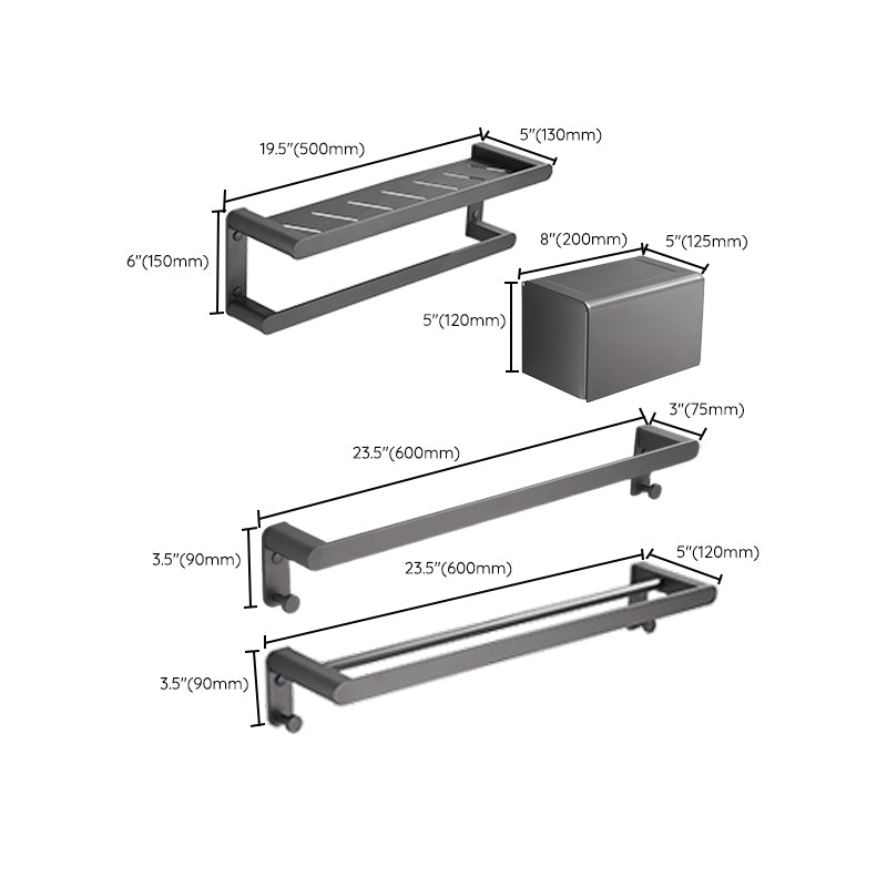 Modern Grey Bathroom Accessory As Individual Or As a Set in Metal