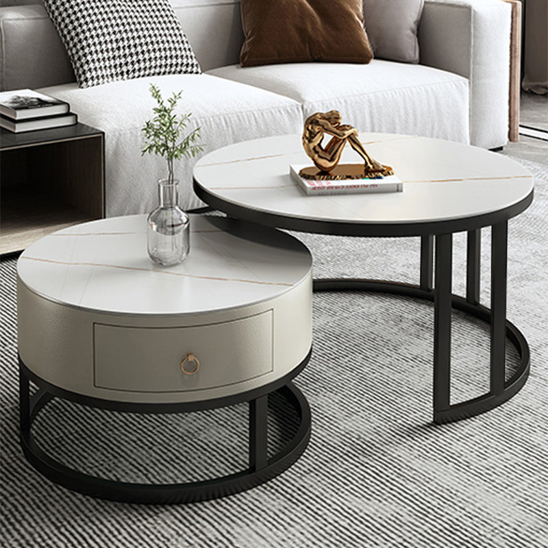 Rectangle Coffee Table Slate 2 Nesting Coffee Table Set for Living Room