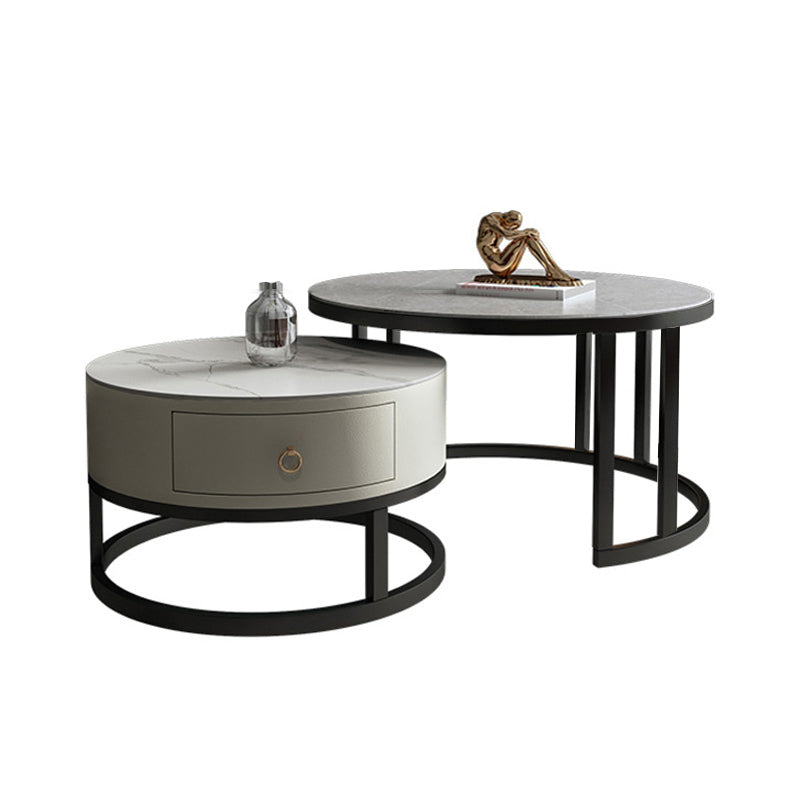 Rectangle Coffee Table Slate 2 Nesting Coffee Table Set for Living Room