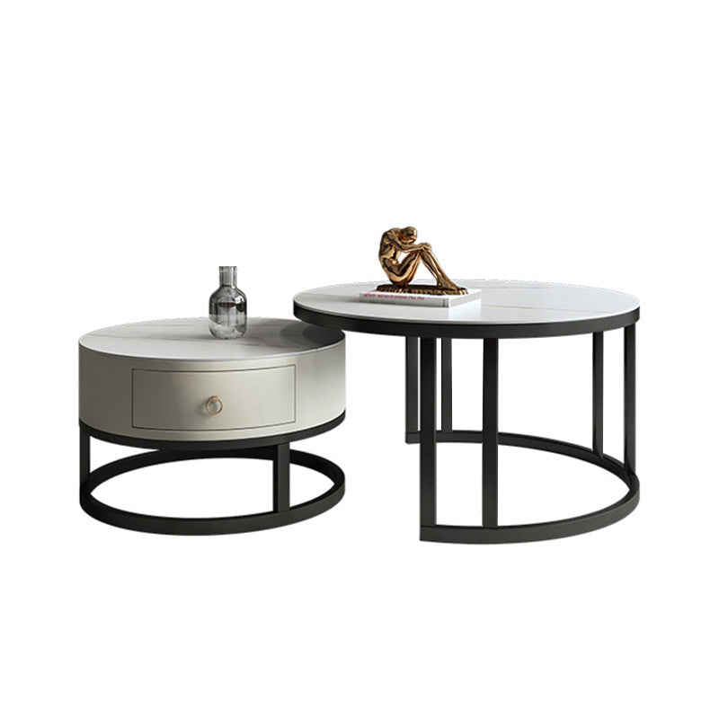 Rectangle Coffee Table Slate 2 Nesting Coffee Table Set for Living Room