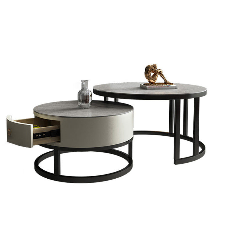 Rectangle Coffee Table Slate 2 Nesting Coffee Table Set for Living Room
