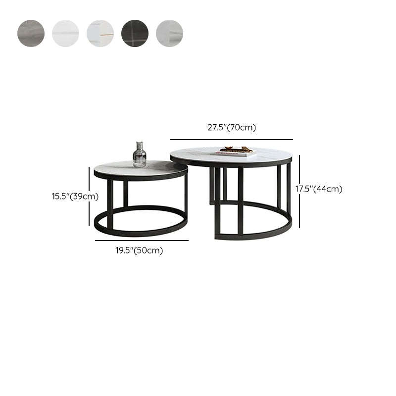 Rectangle Coffee Table Slate 2 Nesting Coffee Table Set for Living Room