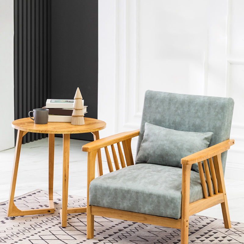 Square Arm Sofa Solid Wood Pillow Back Seating for Living Room