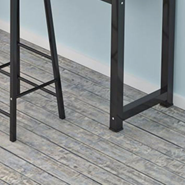 Modern Style Rectangle Bar Table Wood Table Metal Base for Dining Room