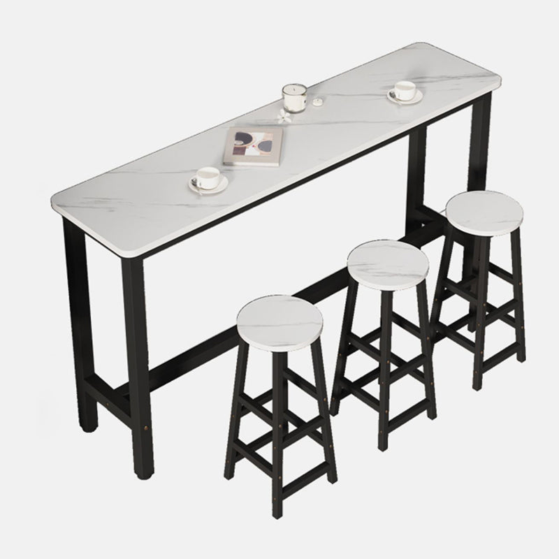 Modern Rectangle Wood Counter Table 2/3/4/5 Pieces Bar Table Set for Cafe