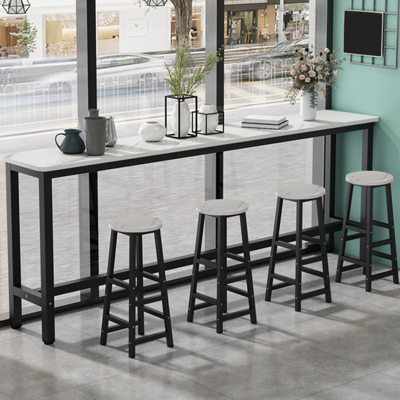 Modern Rectangle Wood Counter Table 2/3/4/5 Pieces Bar Table Set for Cafe