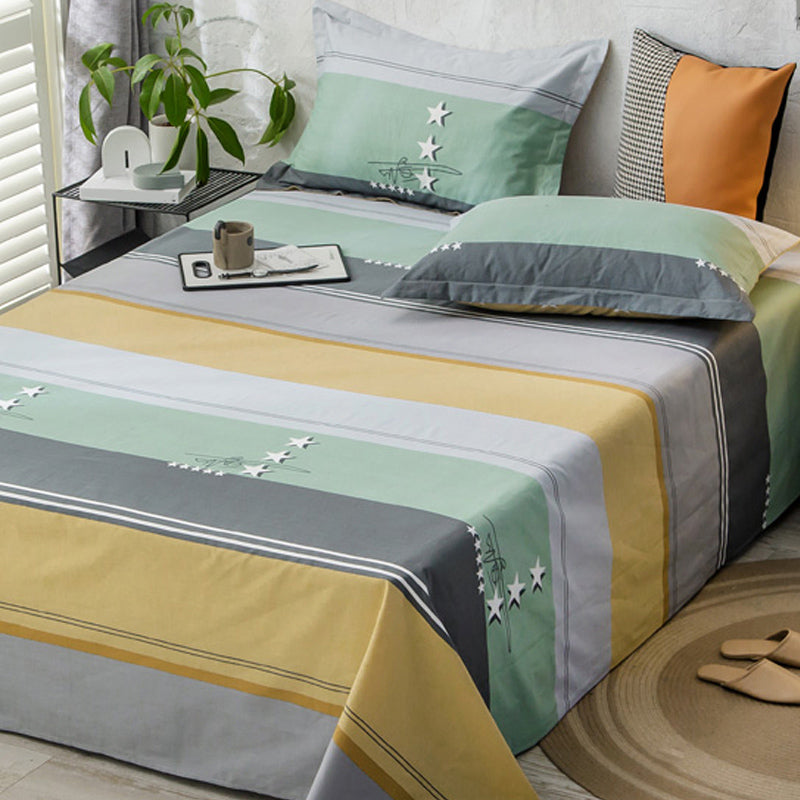 Popular Bed Sheet Cartoon Bear Patterned Fade Resistant Non-Pilling 100 Cotton Bed Sheet