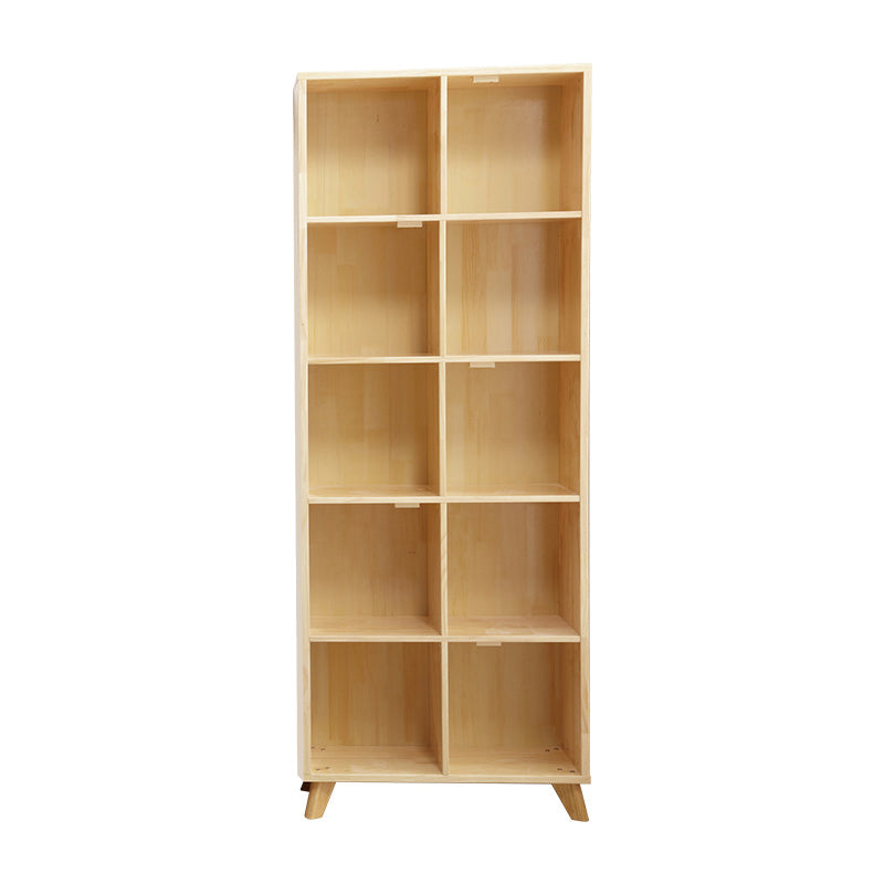 Wooden Closed Back Bookcase Standard Natural Bookshelf with Shelves