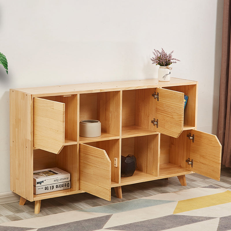 Wooden Closed Back Bookcase Standard Natural Bookshelf with Shelves
