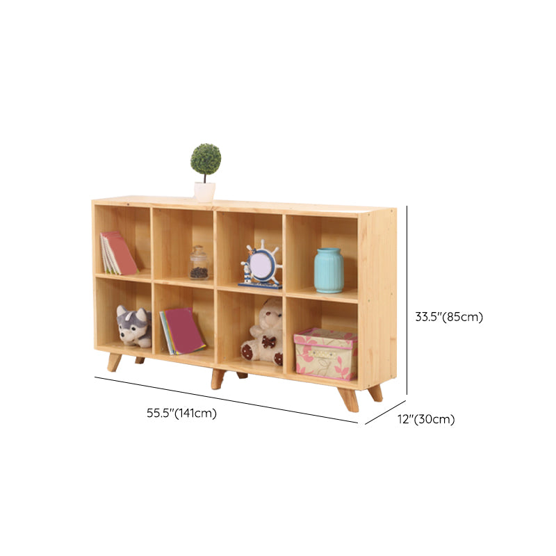 Wooden Closed Back Bookcase Standard Natural Bookshelf with Shelves